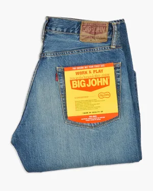 Big John M102SL Vintage 60's Classic Straight Selvedge Mens Jeans - Antique Wash