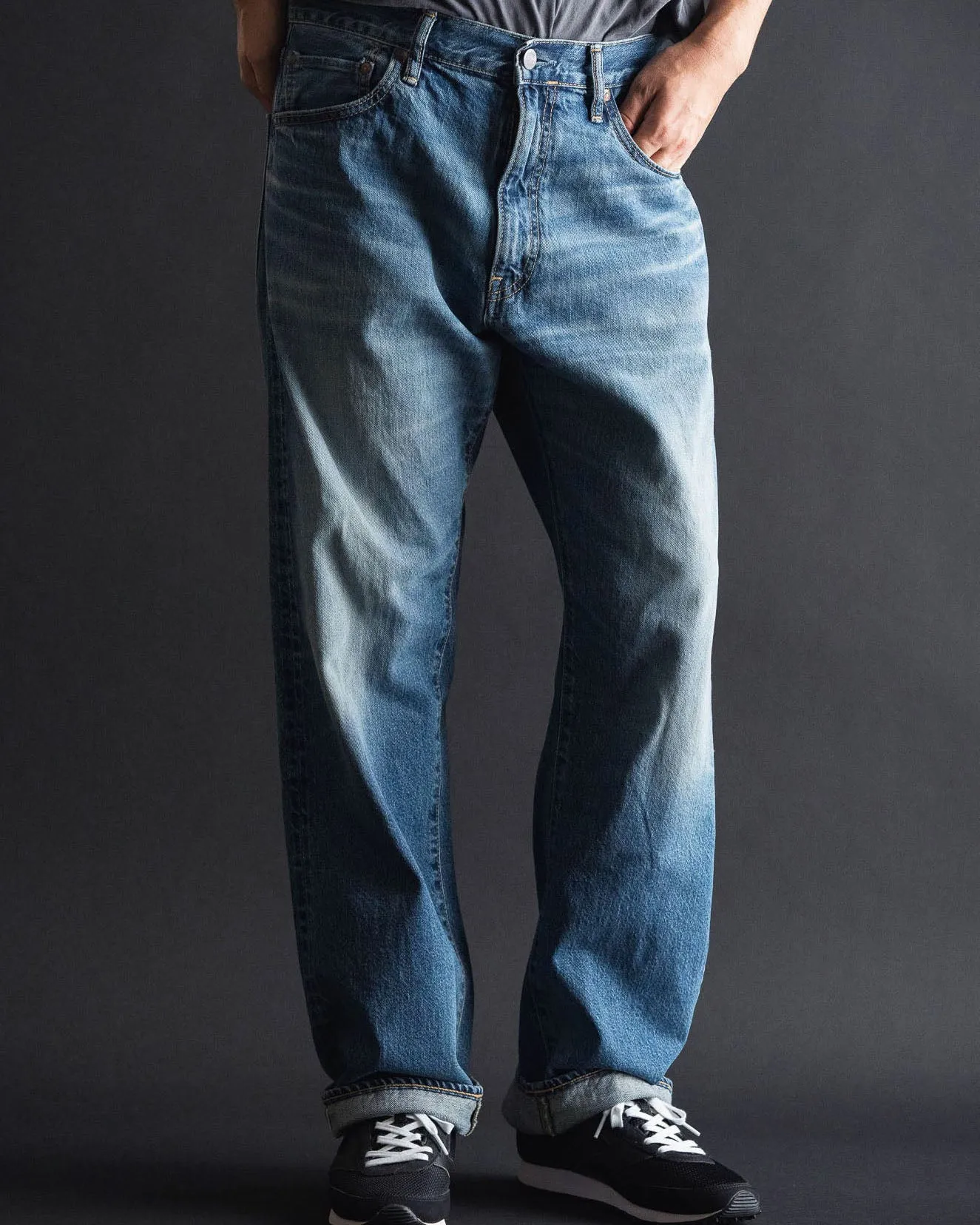 Big John M102SL Vintage 60's Classic Straight Selvedge Mens Jeans - Antique Wash