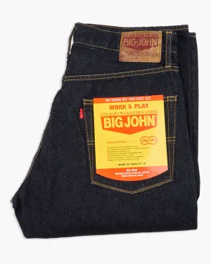 Big John M102SL Vintage 60's Classic Straight Selvedge Mens Jeans - Indigo Long Wash