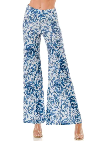 Blue Floral Palazzo Pants
