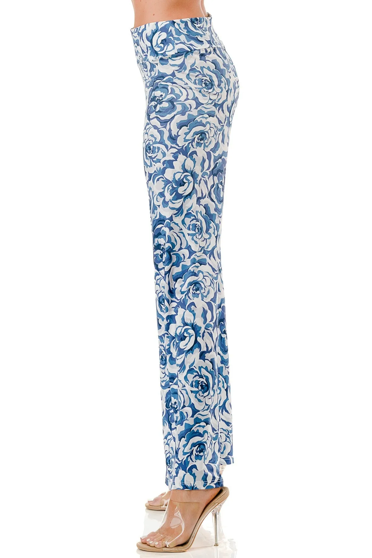 Blue Floral Palazzo Pants