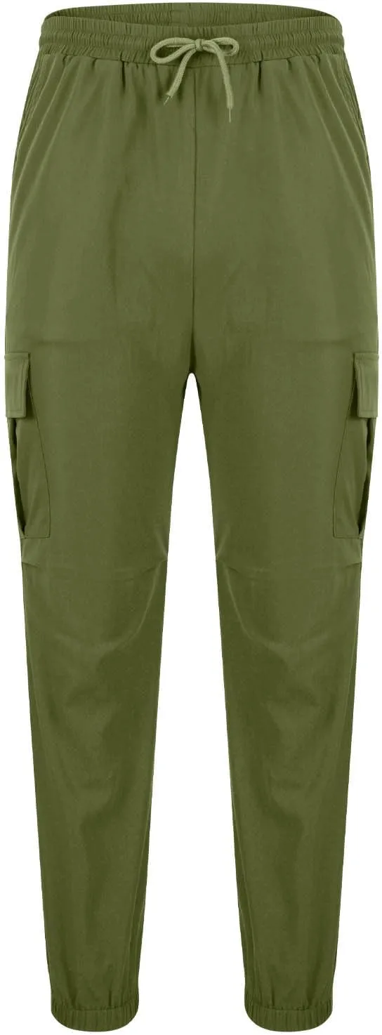 Cargo Pants for Men Relaxed Fit Stretch Workout Joggers Chino Outdoor Hiking Pants Lightweight Drawstring Sweatpants