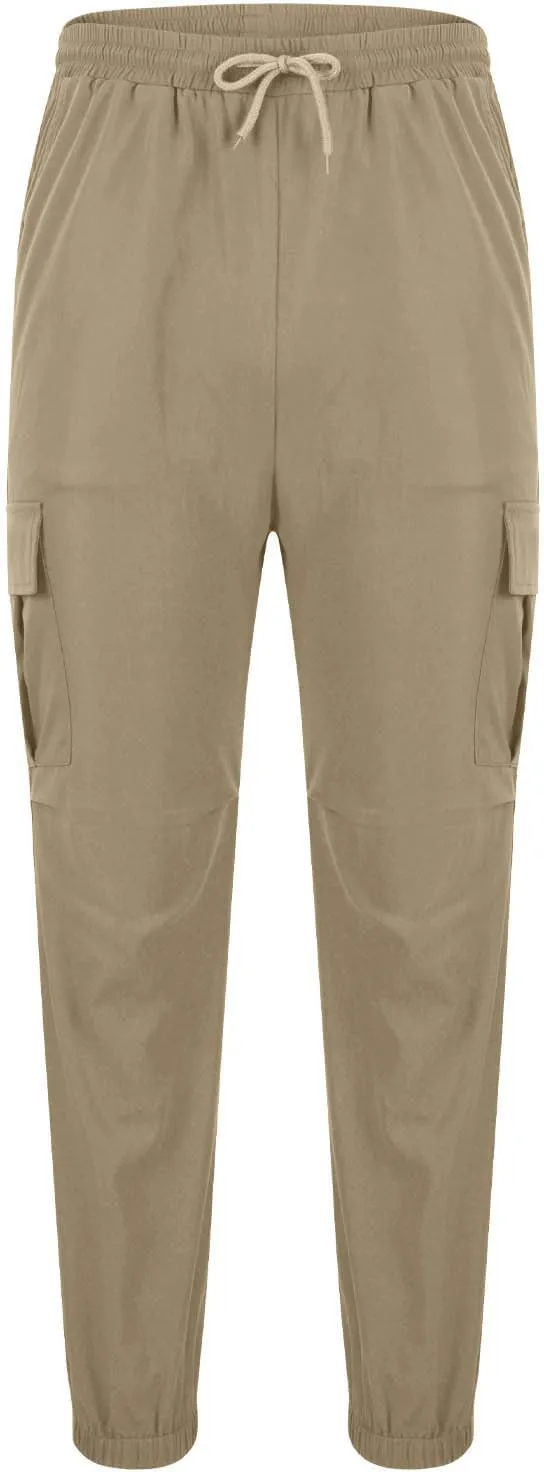 Cargo Pants for Men Relaxed Fit Stretch Workout Joggers Chino Outdoor Hiking Pants Lightweight Drawstring Sweatpants