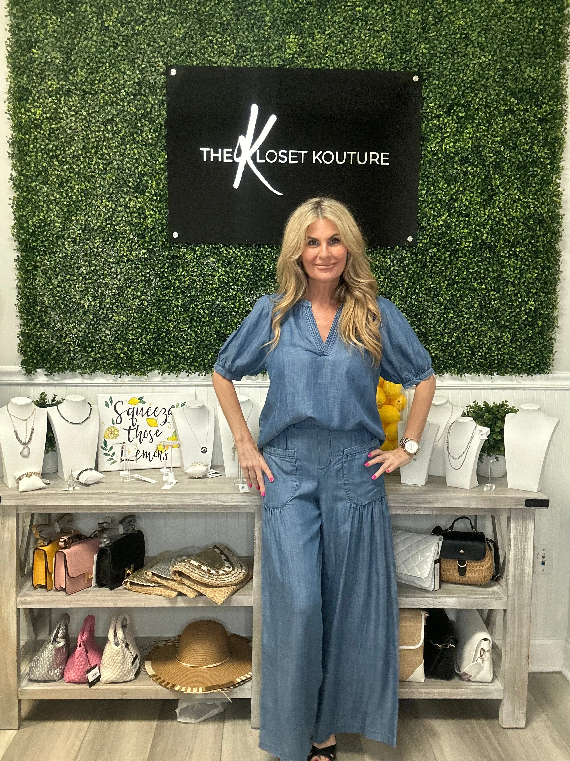 Chambray Wide Tiered Pants