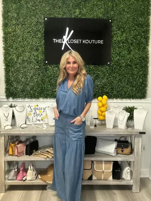 Chambray Wide Tiered Pants