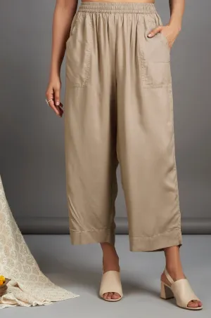 comfort fit pants - almond modal