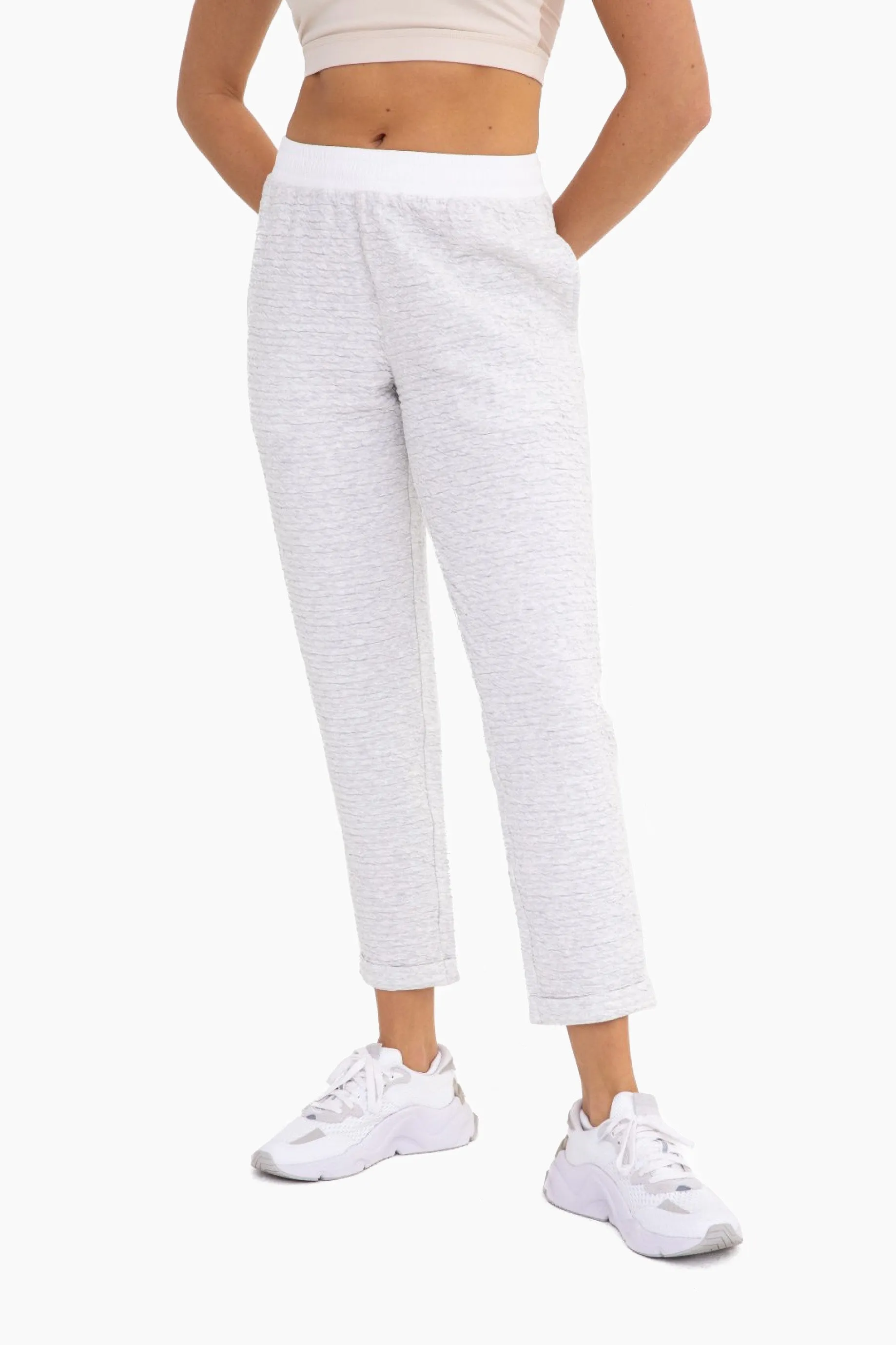 Cotton-Blend Textured Pant