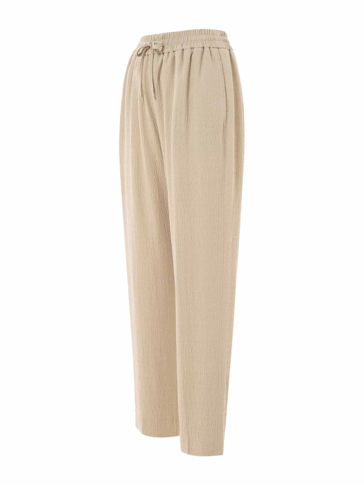 Drive Loose Fit Soft Wrinkle Suiting Pants Beige