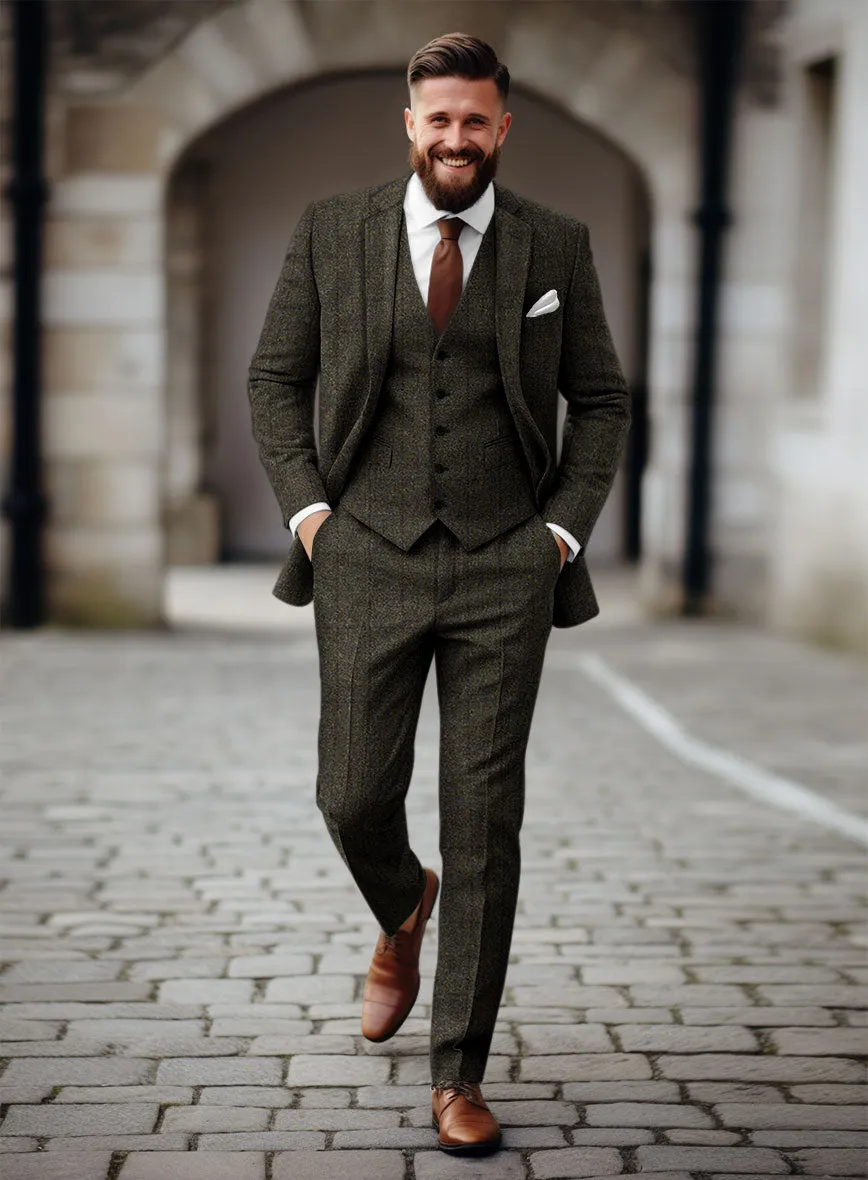 Harris Tweed Dark Green Check Suit