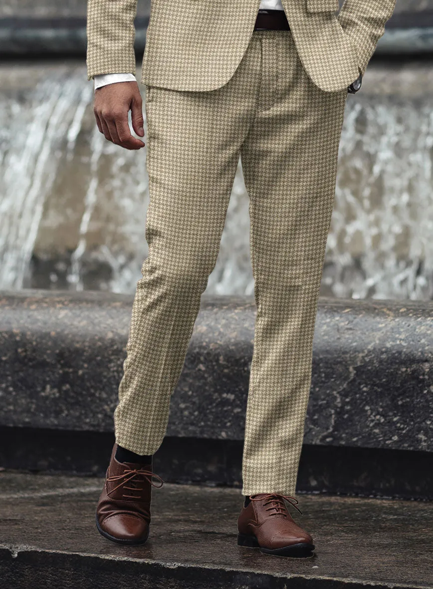 Highlander Heavy Beige Houndstooth Tweed Pants