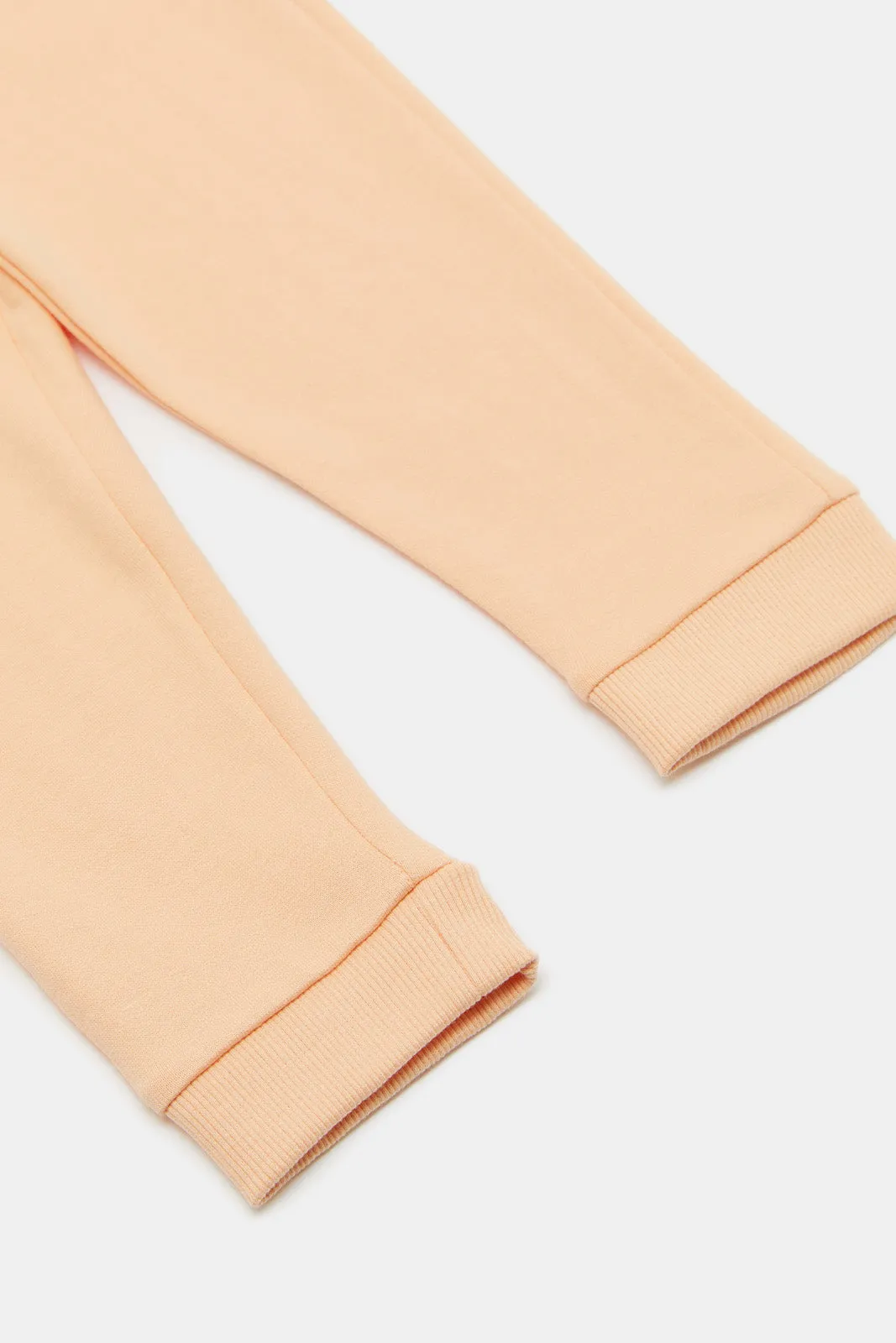 Infant Girls Peach Plain Track Pants