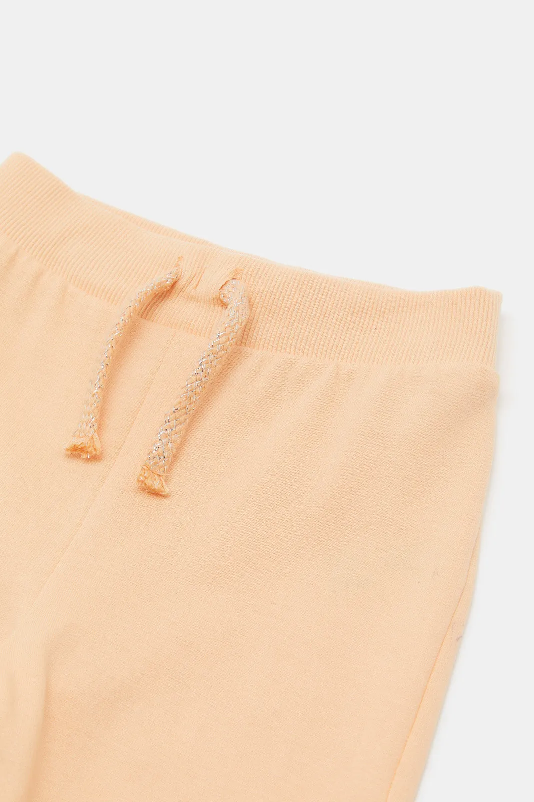 Infant Girls Peach Plain Track Pants