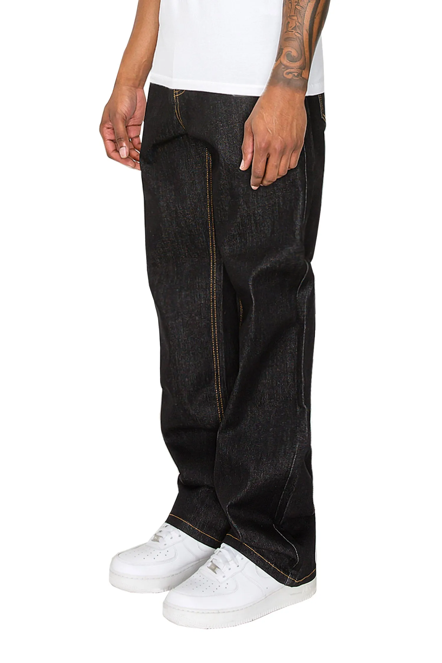 Men's Essential Baggy Raw Denim Jeans