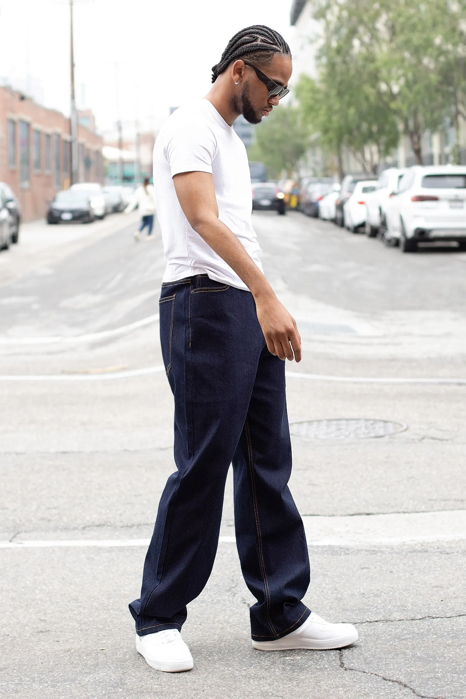 Men's Essential Baggy Raw Denim Jeans