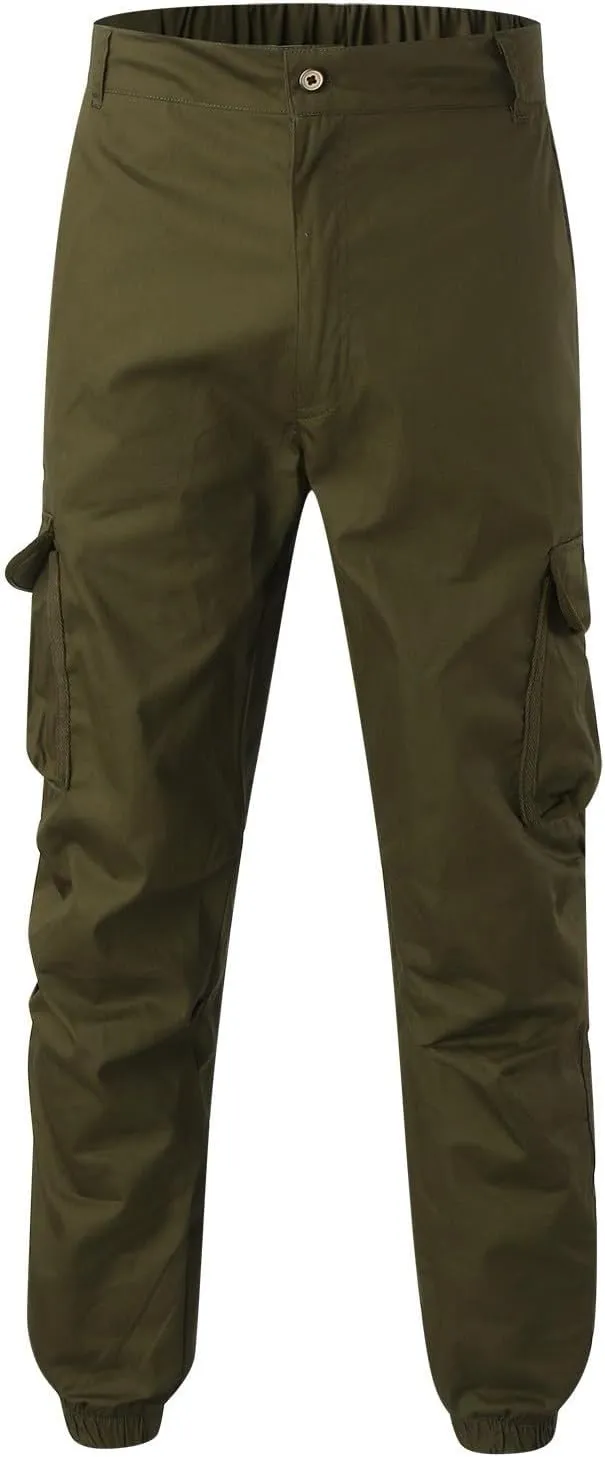 Mens Resort Wear 2025 Cargo Pants, Ultra Comfort Flex Multi-Pocket Pants, Men's Elastic Waist Drawstring Sweatpants