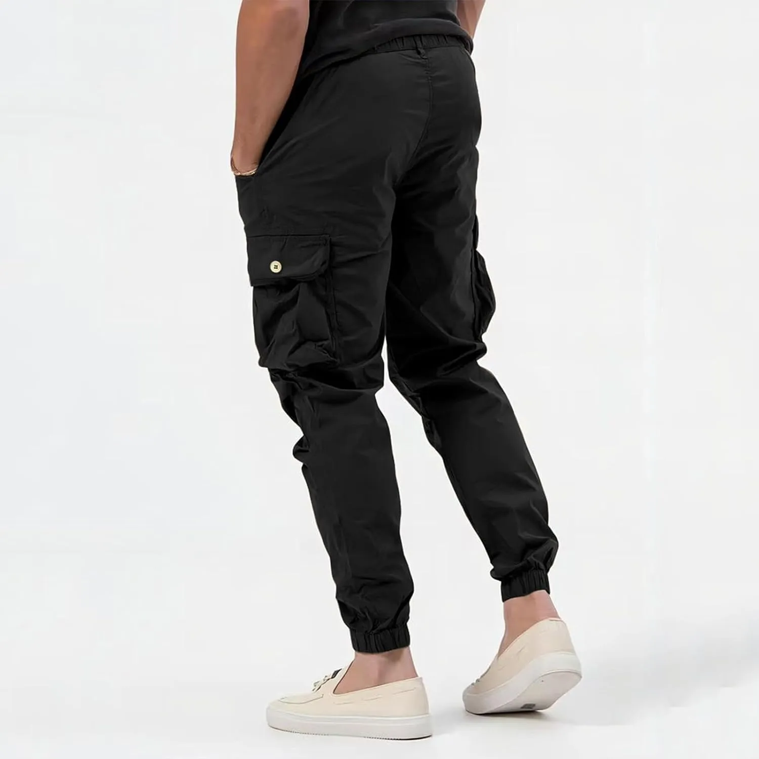 Mens Resort Wear 2025 Cargo Pants, Ultra Comfort Flex Multi-Pocket Pants, Men's Elastic Waist Drawstring Sweatpants