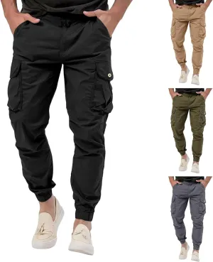 Mens Resort Wear 2025 Cargo Pants, Ultra Comfort Flex Multi-Pocket Pants, Men's Elastic Waist Drawstring Sweatpants
