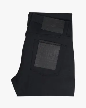 Naked & Famous Denim Weird Guy Regular Tapered Mens Jeans - Solid Black Selvedge