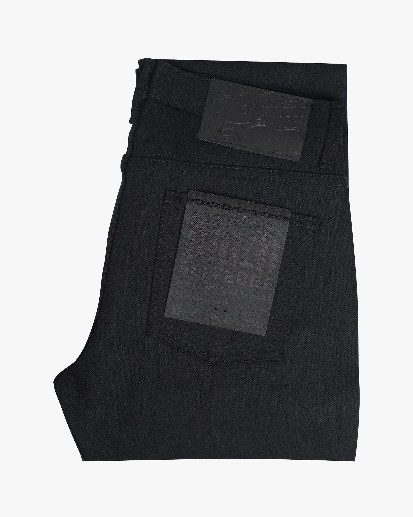 Naked & Famous Denim Weird Guy Regular Tapered Mens Jeans - Solid Black Selvedge