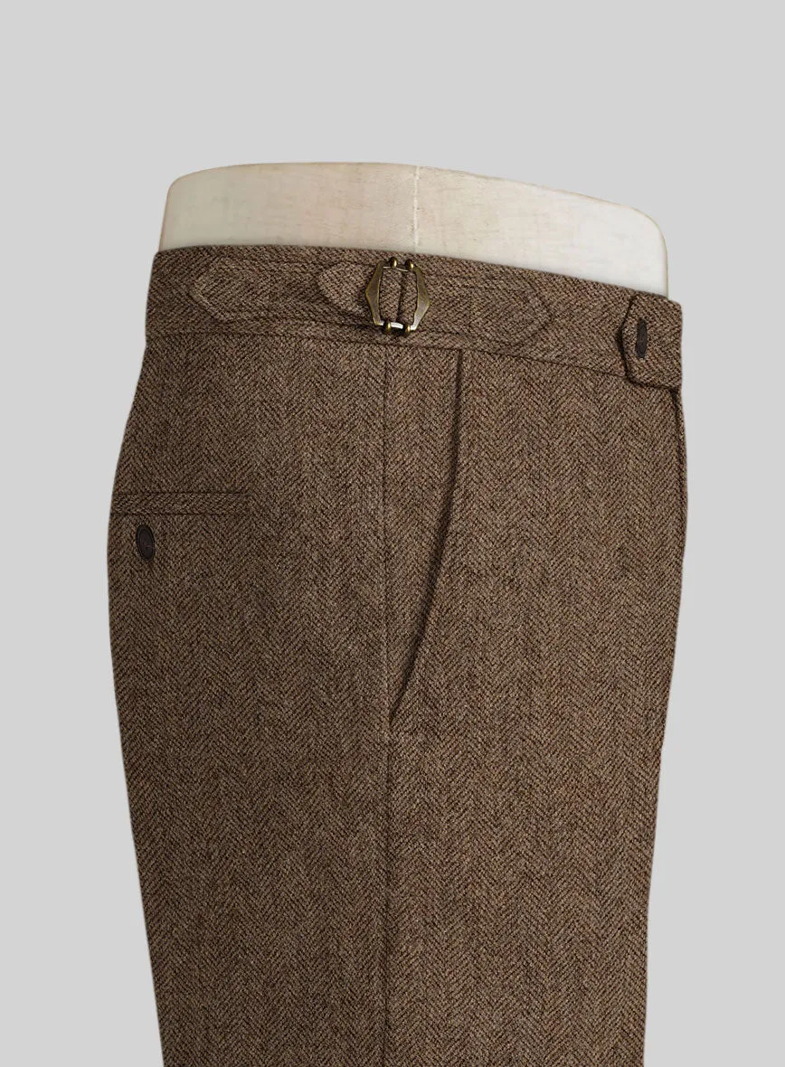 Rust Herringbone Tweed Highland Trousers