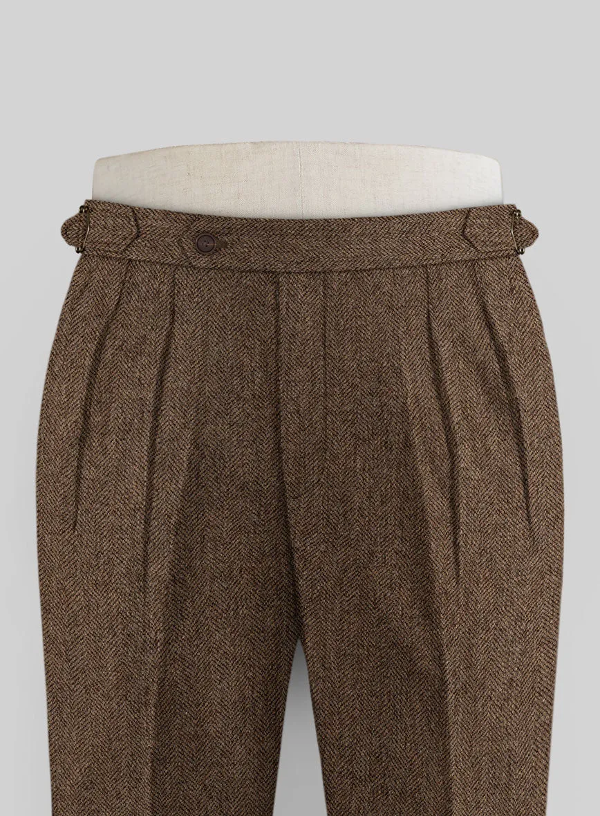 Rust Herringbone Tweed Highland Trousers