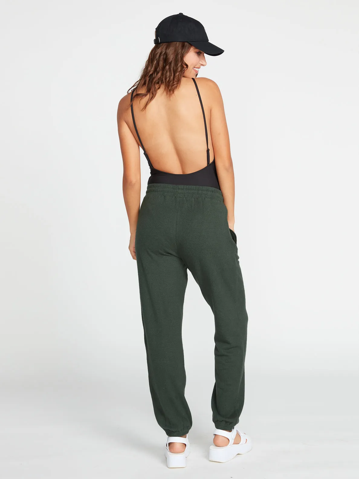 Volcom Lil Fleece Pants-Dark Pine