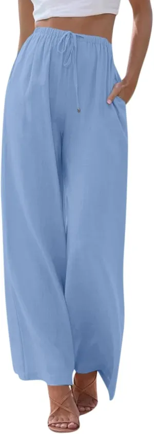 Wide Leg Pants for Women, Lightweight High Waist Pants Straight Leg Wide