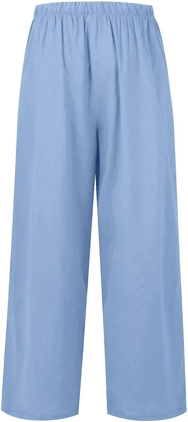 Wide Leg Pants for Women, Lightweight High Waist Pants Straight Leg Wide