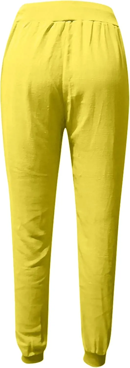 Wide Leg Pants Women Dressy Casual Summer Wide Leg High Waist Casual Lounge Pants Drawstring Trouser with Pockets
