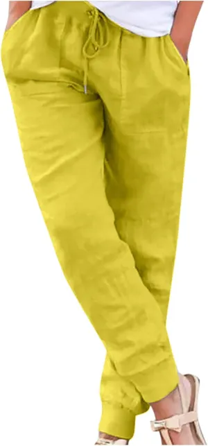 Wide Leg Pants Women Dressy Casual Summer Wide Leg High Waist Casual Lounge Pants Drawstring Trouser with Pockets