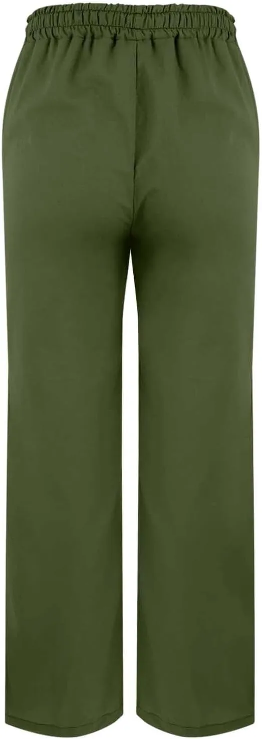 Women Linen Pants 2025 Wide Leg Casual Palazzo Pants Cotton Linen Lounge Beach Summer Pants with Pockets