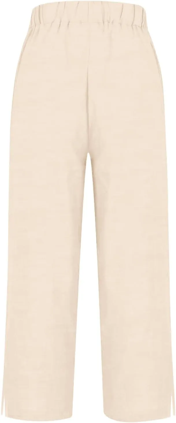 Women Summer High Waisted Cotton Linen Pants Wide Palazzo Pant Wide Leg Pant for Women High Waist