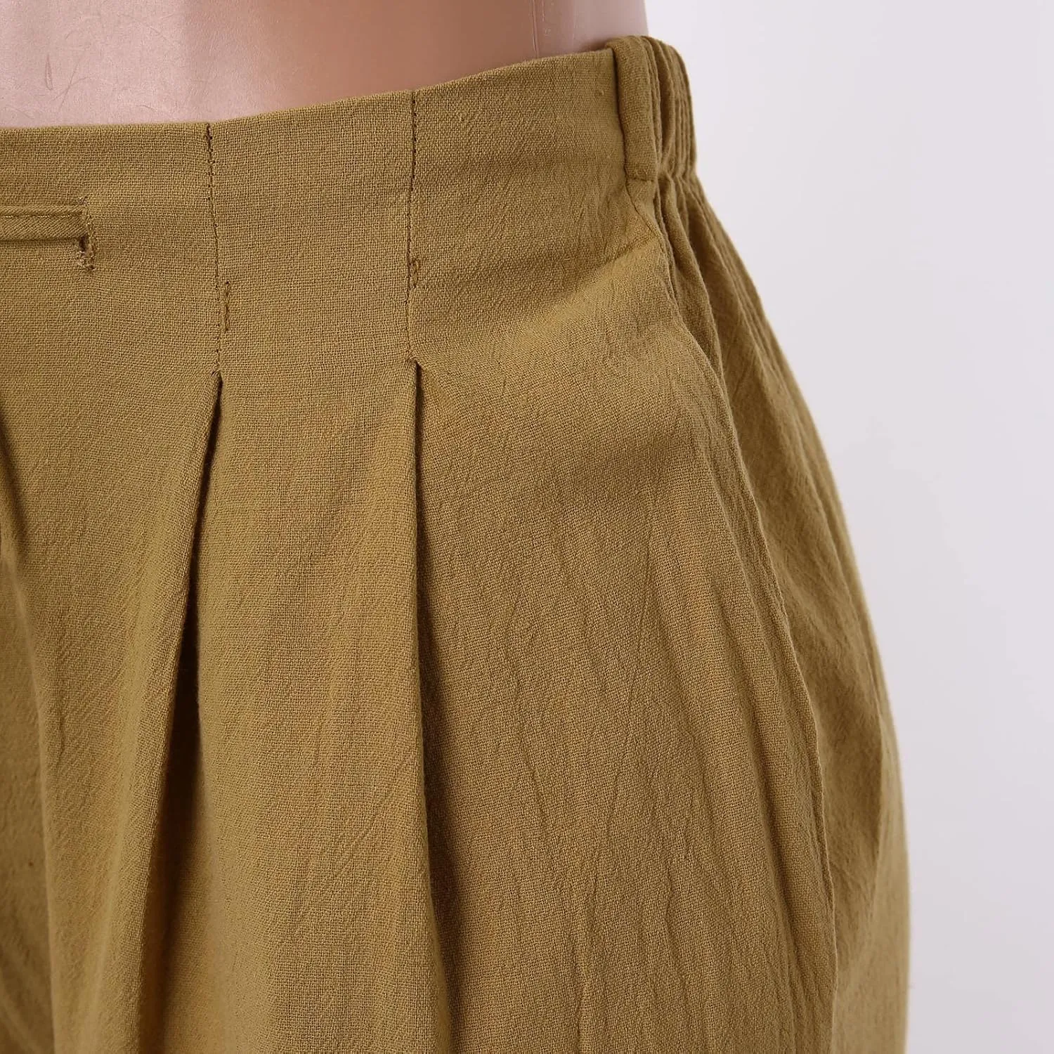 Womens Linen Wide Leg Pants and Straight Solid Elastic Pants Long Drawstring Women Waist Casual Wide Leg Palazzo