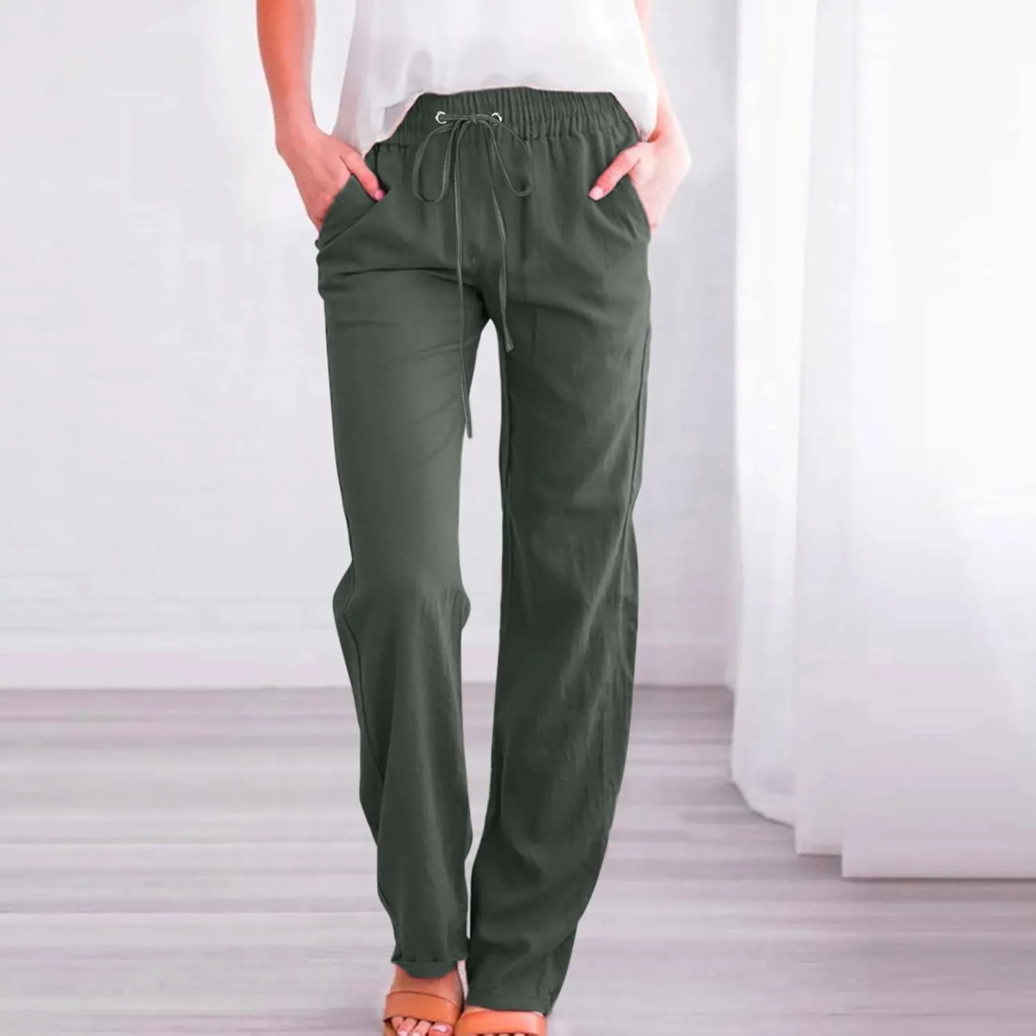 Womens Wide Leg Sweatpants Winter Wideleg Sports Slacks with Pockets Wide Leg Wide Leg