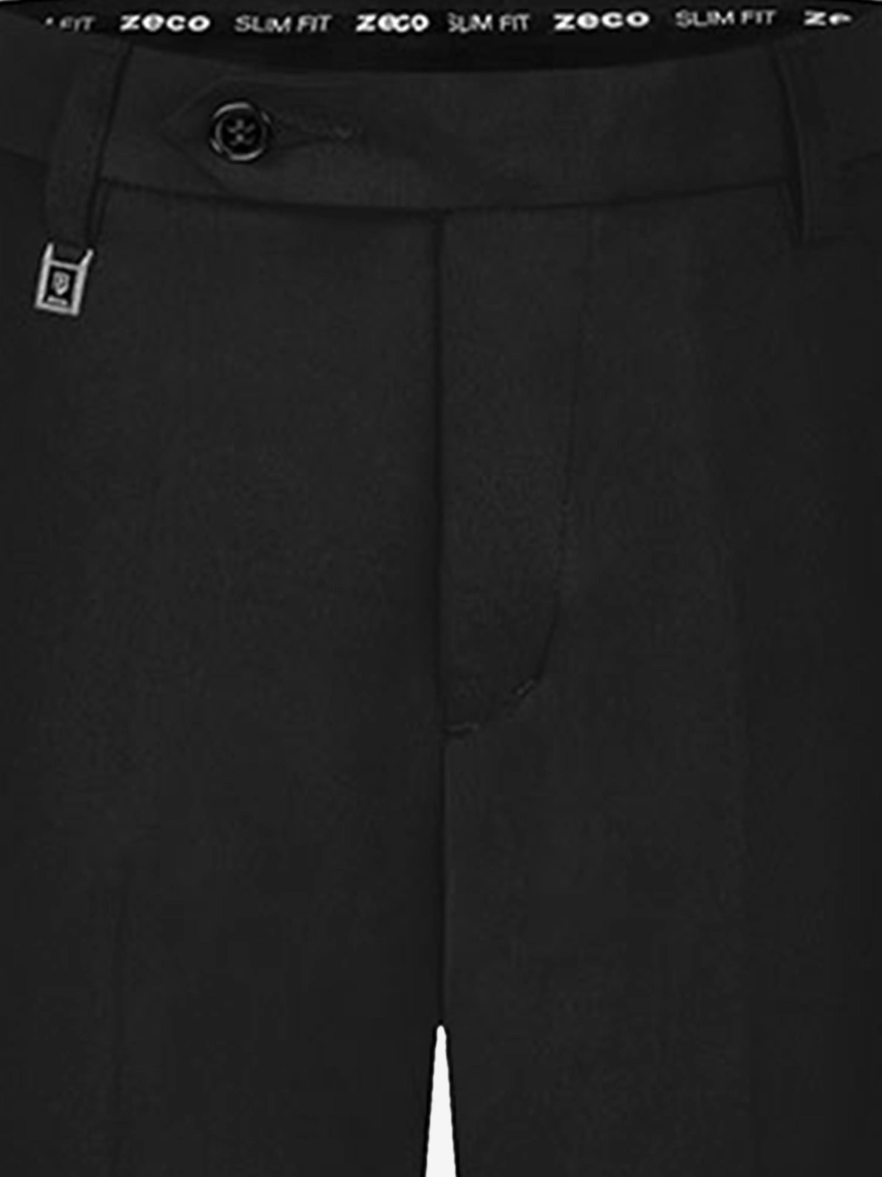 Zeco Boys School Slim Fit Long Leg Trousers in Black